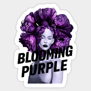 Blooming Purple Flower Head Woman Power Sticker